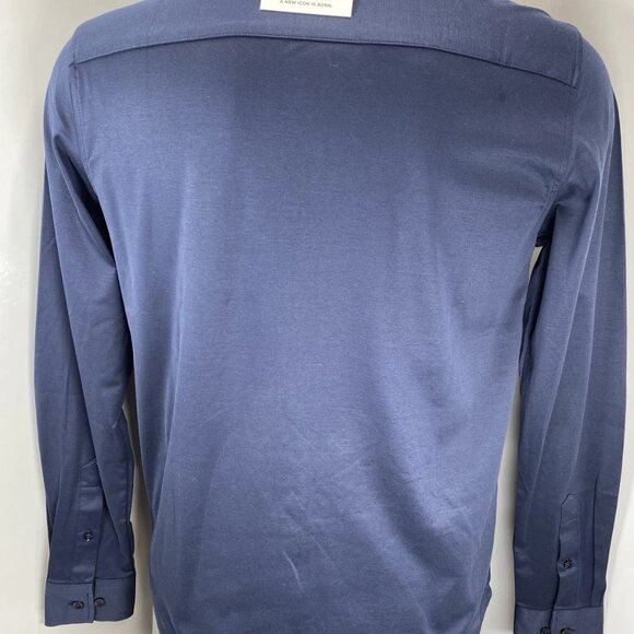 Icon Amsterdam Men’s The Luxe Button-Up Shirt Size M Navy Blue — Slim Fit - Picture 6 of 8